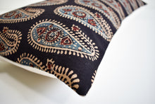 Indian Block Print Lumbar Pillow - Deep Indigo