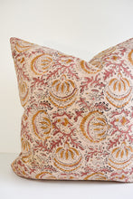 Indian Block Print Pillow - Dusty Rose and Gold