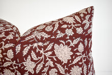 Indian Block Print Lumbar Pillow - Wine Red