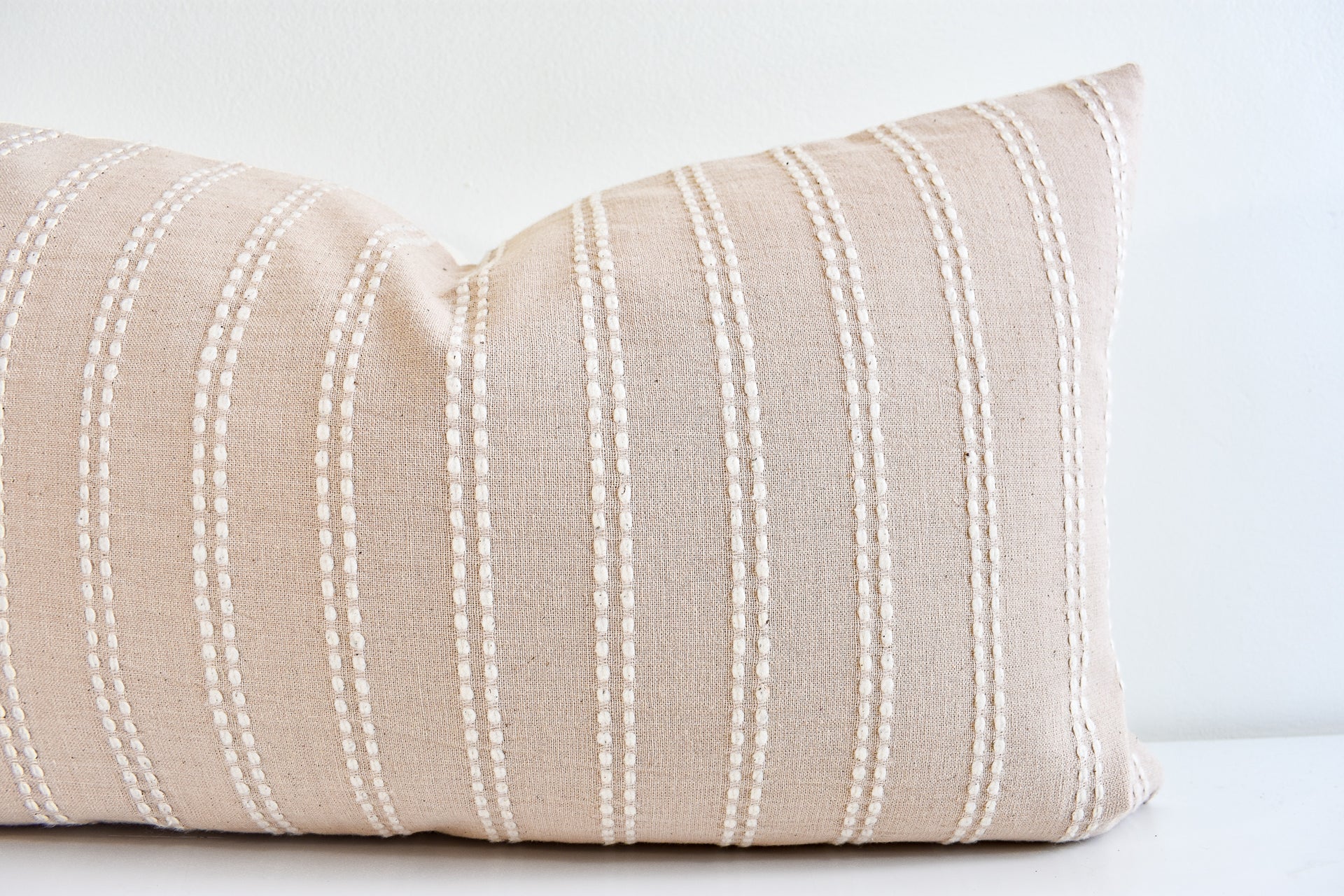 Hmong Organic Woven Lumbar Pillow Cover - Faded Blush