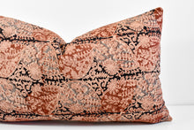 Indian Block Print Lumbar Pillow - Terra Cotta, Black, Gray