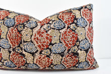 Indian Block Print Lumbar Pillow - Taupe, Indigo, Rust