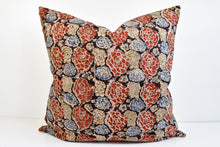 Indian Block Print Pillow Cover - Taupe, Indigo, Rust