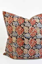 Indian Block Print Pillow Cover - Taupe, Indigo, Rust