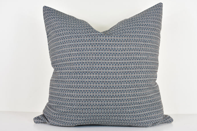 Hmong Organic Woven Pillow - Slate Blue Gray