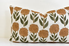 Indian Block Print Pillow - Faded Peach Floral