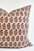Indian Block Print Pillow - Tan, Rust, Olive