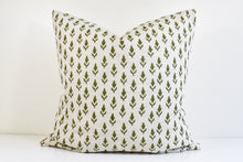 Indian Block Print Pillow - Olive Green