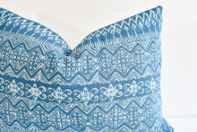 Hmong Organic Woven Lumbar Pillow - Ocean Blue