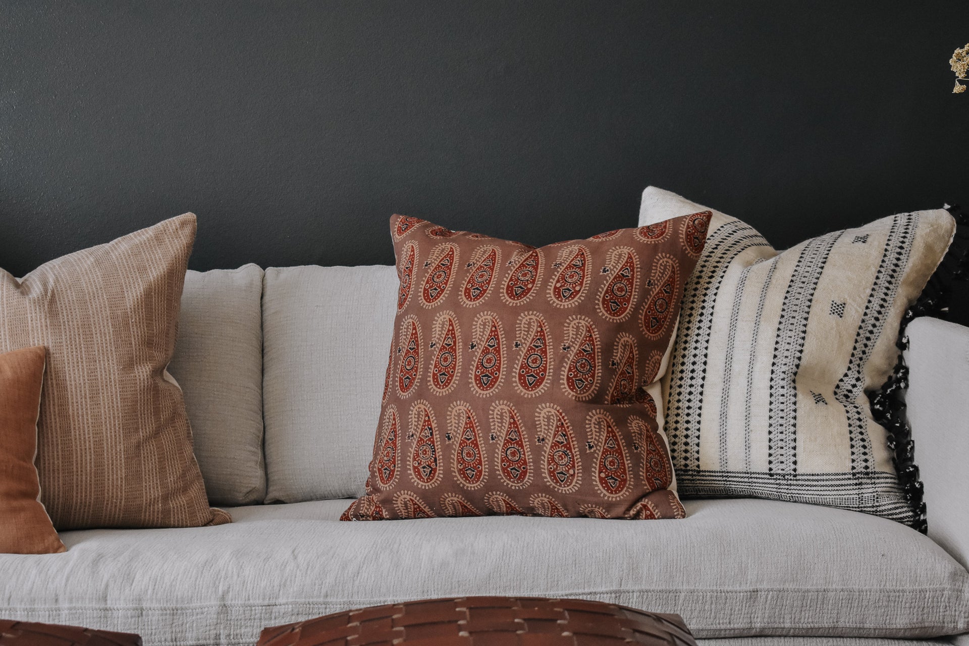 Indian Block Print Pillow Cover - Nutmeg