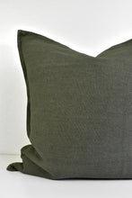 Linen Flange Edge Pillow - Moss