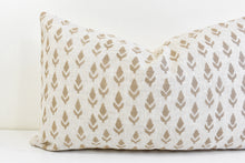 Indian Block Print Lumbar Pillow - Taupe