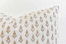 Indian Block Print Lumbar Pillow - Taupe