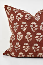 Indian Block Print Pillow - Rust
