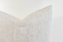 Linen Pillow - Beige and Ivory Stripe
