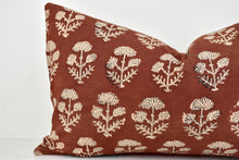 Indian Block Print Pillow Cover - Rust