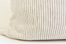 Linen Lumbar Pillow - Beige and Ivory Stripe