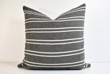 Hmong Organic Woven Pillow - Charcoal Stripe