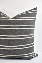 Hmong Organic Woven Pillow - Charcoal Stripe