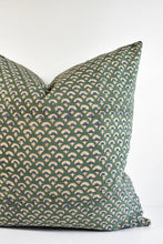 Indian Block Print Pillow - Moss and Indigo