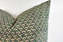 Indian Block Print Pillow - Moss and Indigo