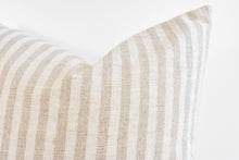 Hmong Organic Woven Striped Pillow Cover - Beige and Ivory