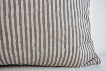 Indian Block Print Pillow - Gray Stripe