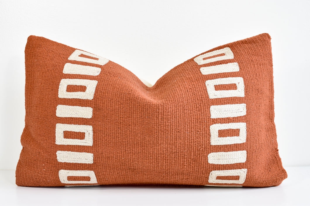 Shyla Lumbar Pillow - Rust