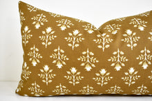 Indian Block Print Lumbar Pillow - Ochre