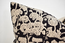 Indian Block Print Lumbar Pillow - Black and Sand