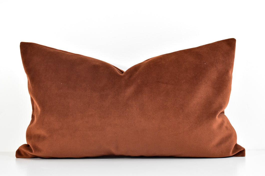 Velvet Lumbar Pillow - Burnt Rust – Collectiv Co.