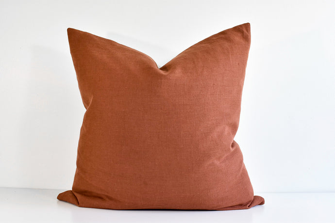 Linen Pillow - Rust