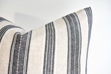 Hmong Organic Woven Pillow - Charcoal Stripe