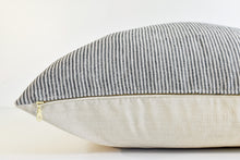 Linen Pillow - Charcoal Stripe