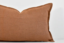 Linen Flange Edge Lumbar Pillow - Burnt Rust