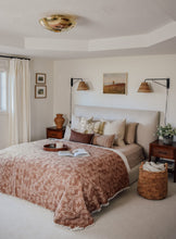 *Pre-Order* Quinn Pom Pom Kantha Quilt in Faded Blush -  King/Queen Sized