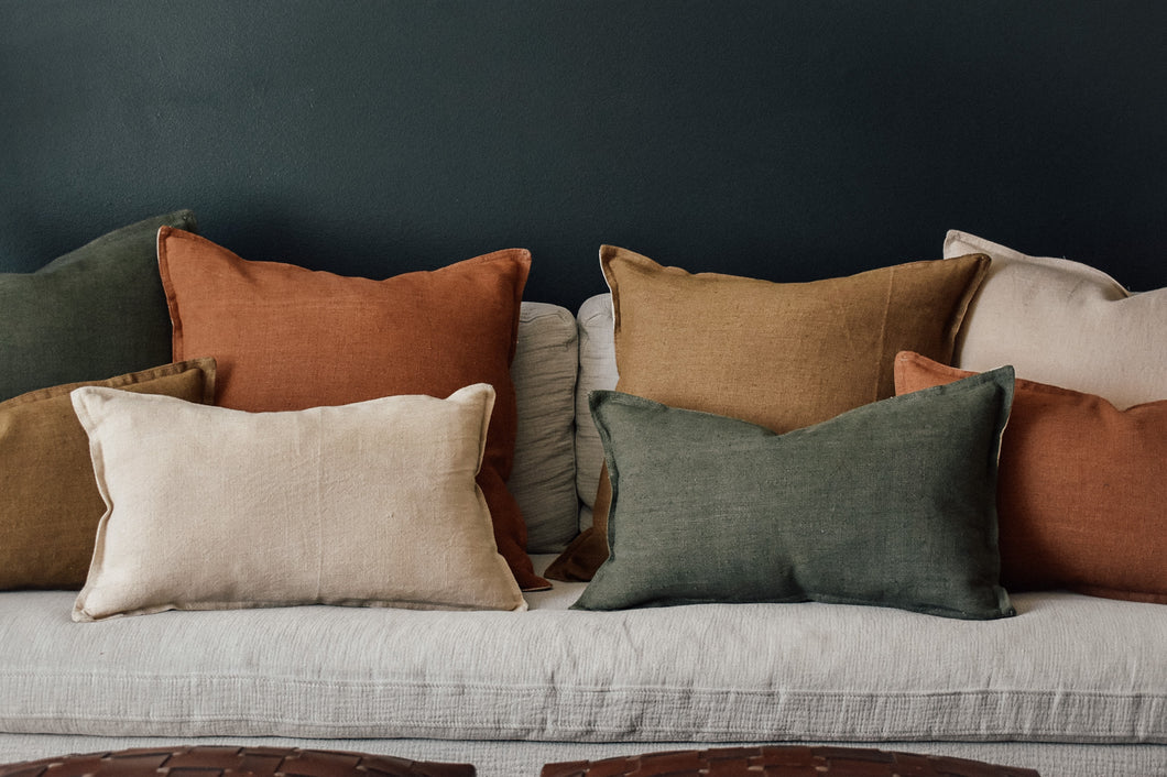 Linen Floor Cushion w/Handle - Moss & Embers Home Decorum