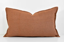 Linen Flange Edge Lumbar Pillow - Burnt Rust