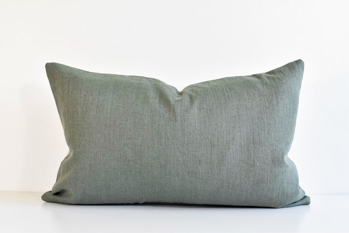 Linen Lumbar Pillow - Sage